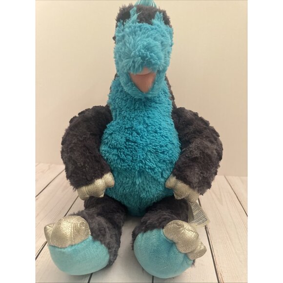 2014 Build A Bear Blue Silver Stegosaurus Dinosaur Plush 17" VGUC (Partial Tag) - Picture 1 of 9